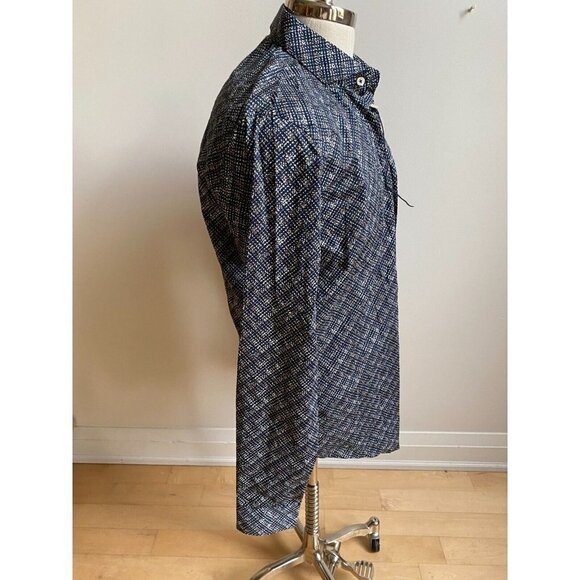 BLUE Industry Button Down Shirt Sz 42 "Army Graphic" - Picture 5 of 9